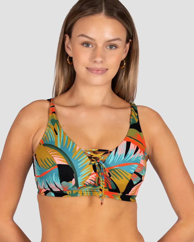 Baku Baku Kokomo F/G Cup Lace Up Bikini Bra - Black Baku Kokomo Efg Bra | Baku Splash Swimwear Bikini Tops
