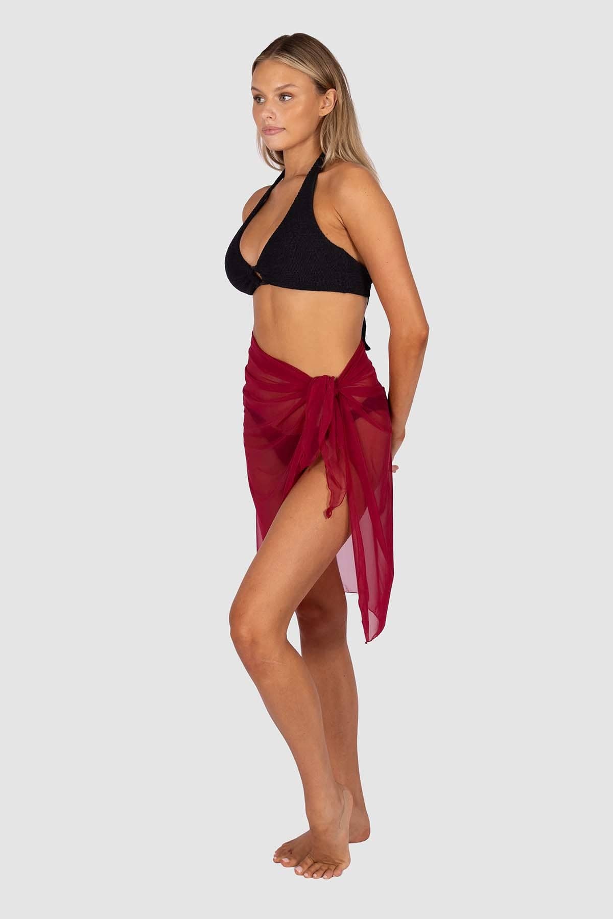 Baku Baku Long Mesh Pareo - Scarlet Baku Long Mesh Pareo - Scarlet Splash Swimwear Sarongs