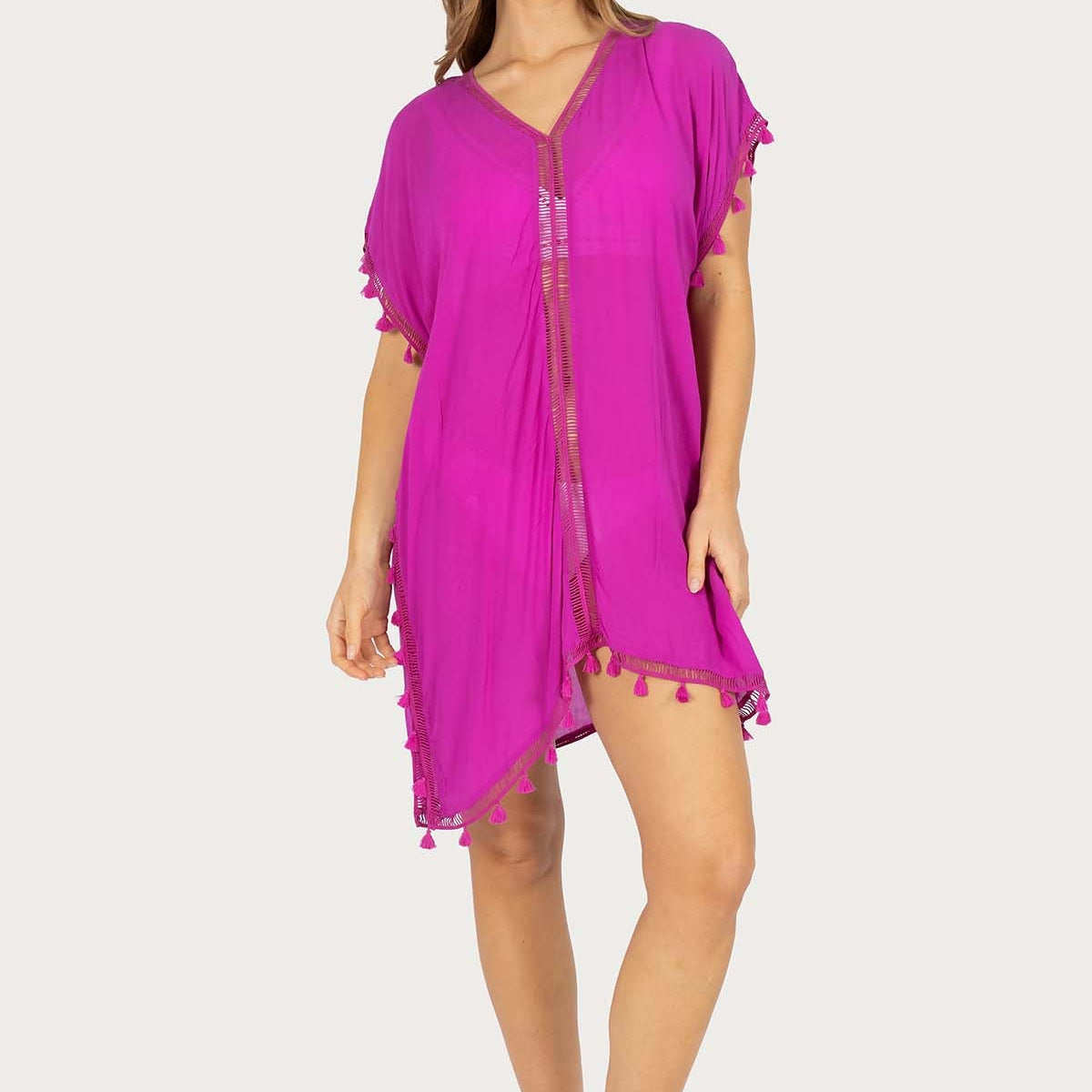 Baku Baku Moroccan Kaftan C242BWA Baku Moroccan Kaftan Splash Swimwear Kaftans & Cover Ups Dragonfruit / O/S 9361355090377