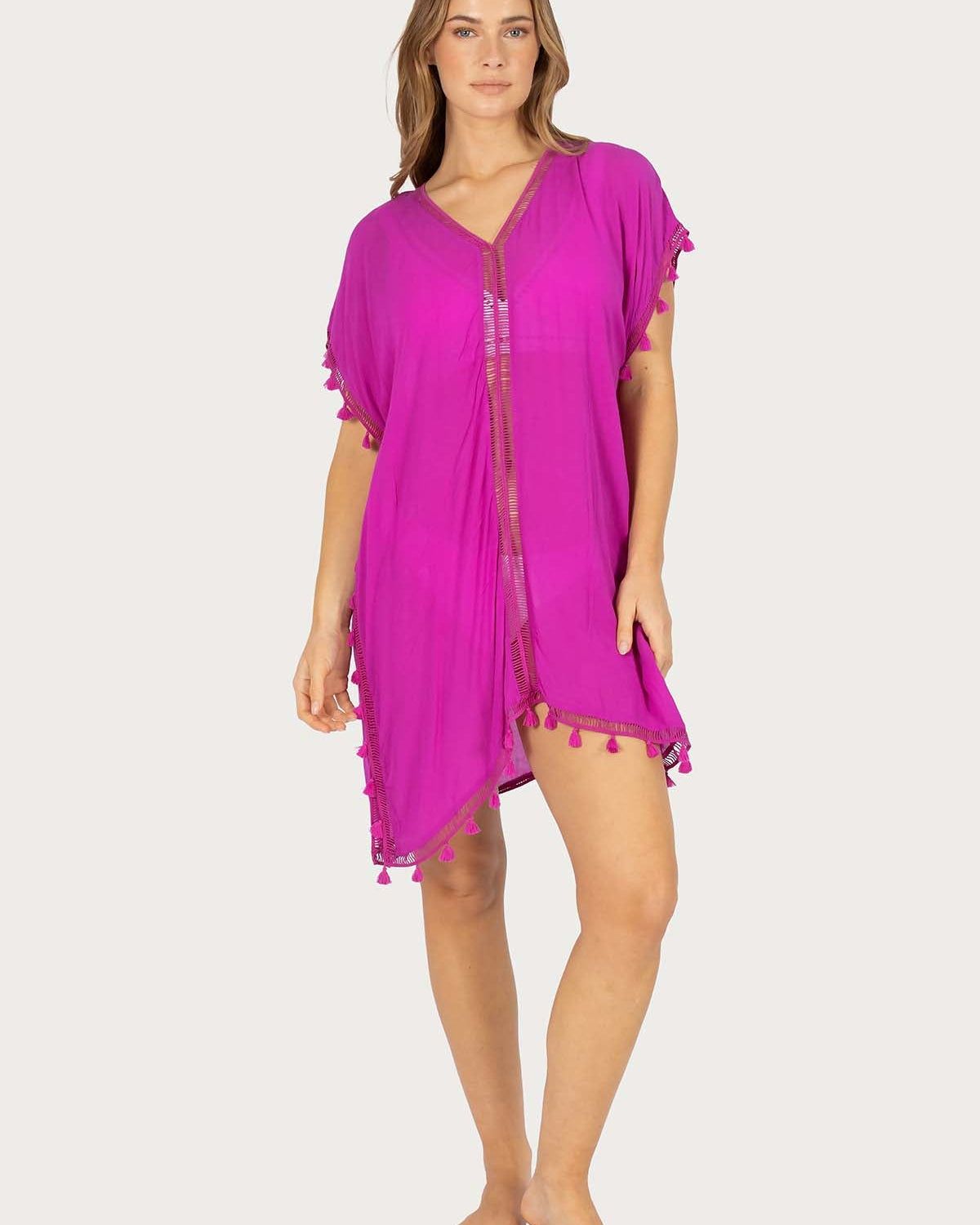 Baku Baku Moroccan Kaftan C242BWA Baku Moroccan Kaftan Splash Swimwear Kaftans & Cover Ups Dragonfruit / O/S 9361355090377