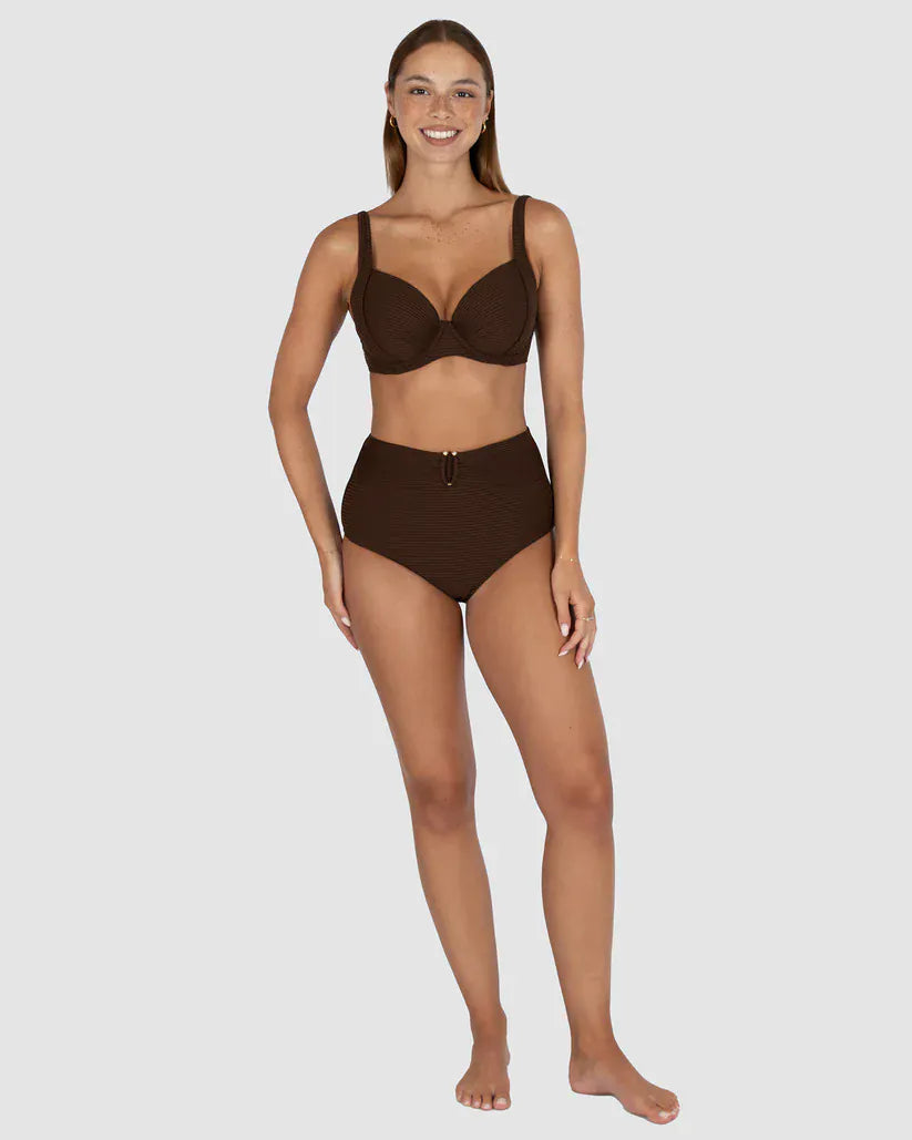Baku Baku Positano D/DD Balconette Bikini Bra Top - Mocha Baku Positano Booster Halter Bikini Bra Top - Mocha Splash Swimwear Bikini Tops