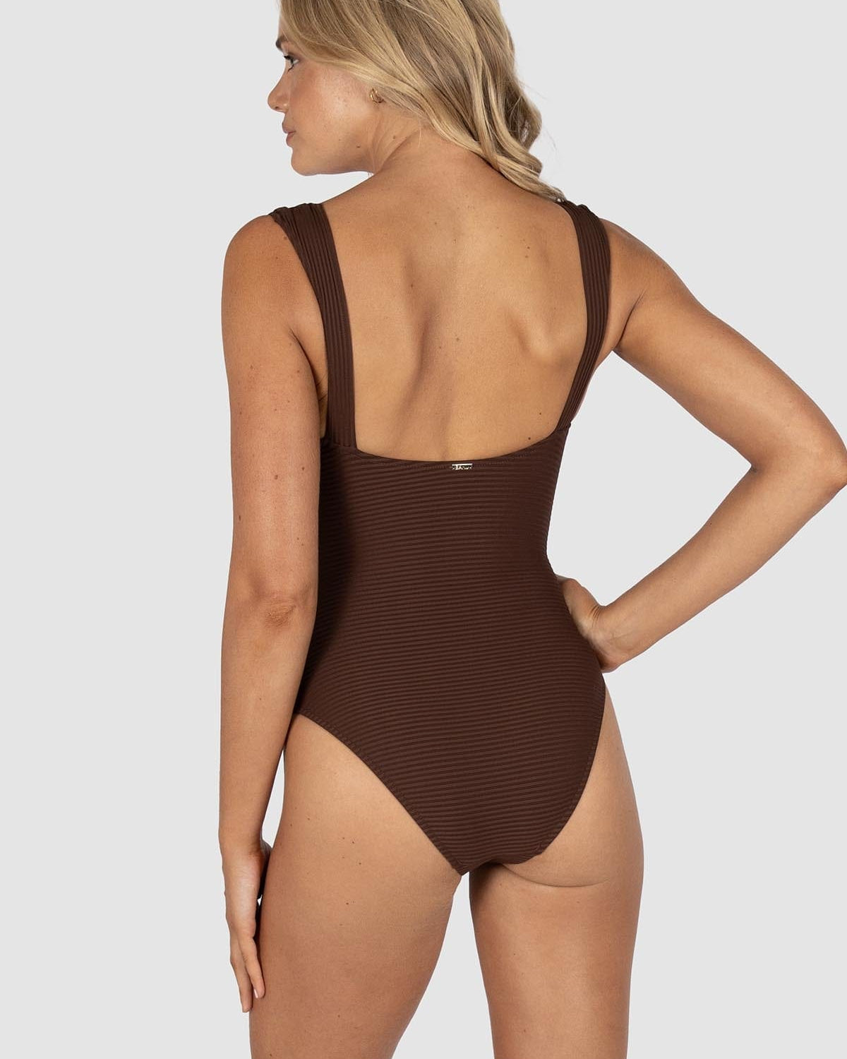 Baku Baku Positano Retro One Piece Swimsuit - Mocha Baku Positano Retro One Piece Swimsuit - Mocha Splash Swimwear One Piece