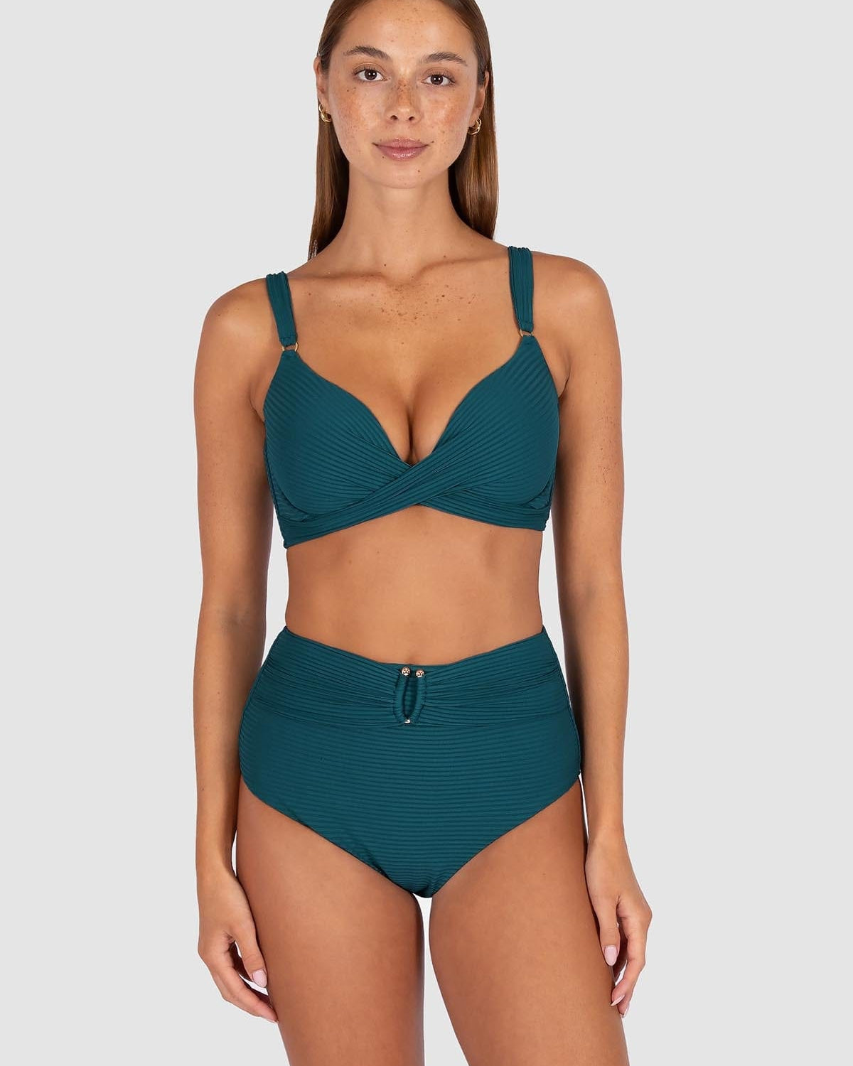 Baku Baku Positano Ultra High Waist Bikini Bottom - Canopy Green Baku Positano Ultra High Waist Bikini Bottom - Canopy Green Splash Swimwear Bikini Bottoms