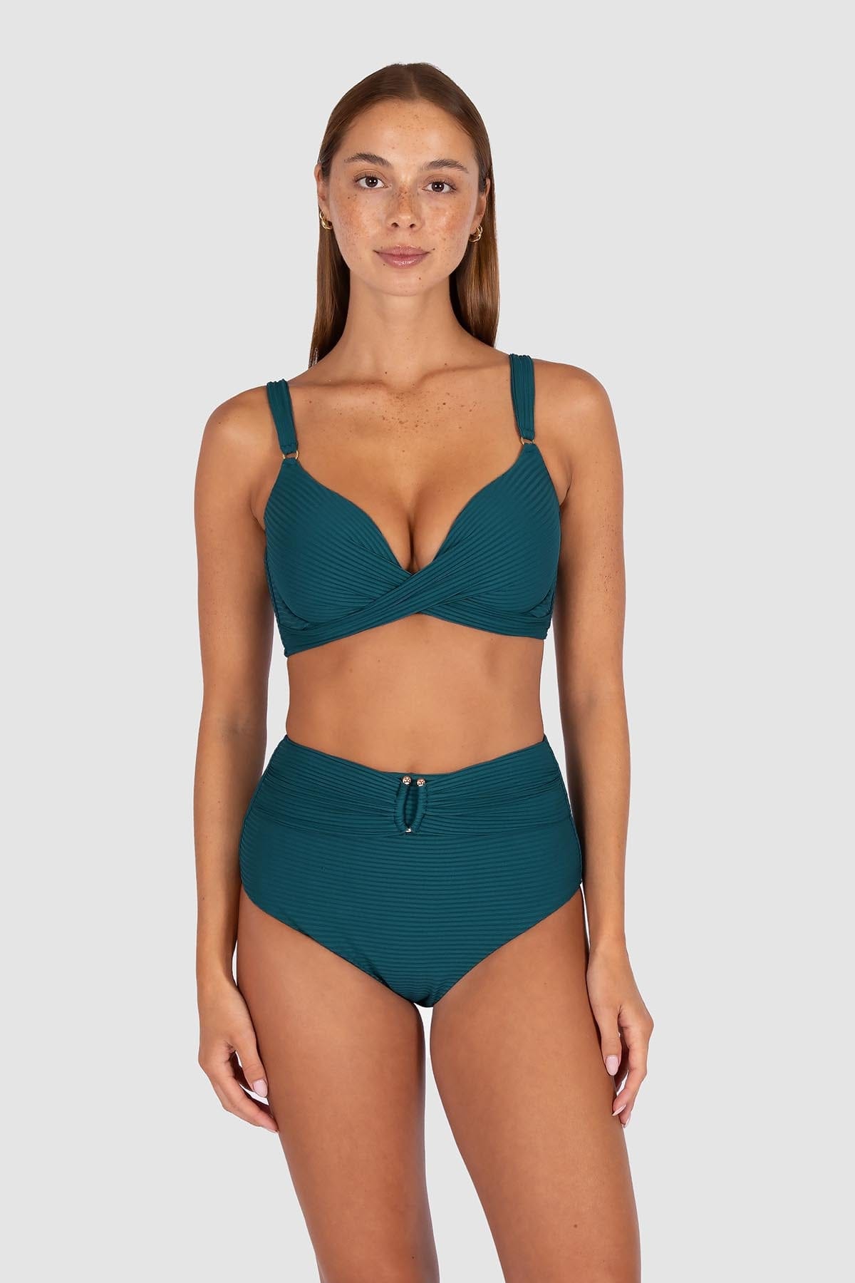 Baku Baku Positano Ultra High Waist Bikini Bottom - Canopy Green Baku Positano Ultra High Waist Bikini Bottom - Canopy Green Splash Swimwear Bikini Bottoms