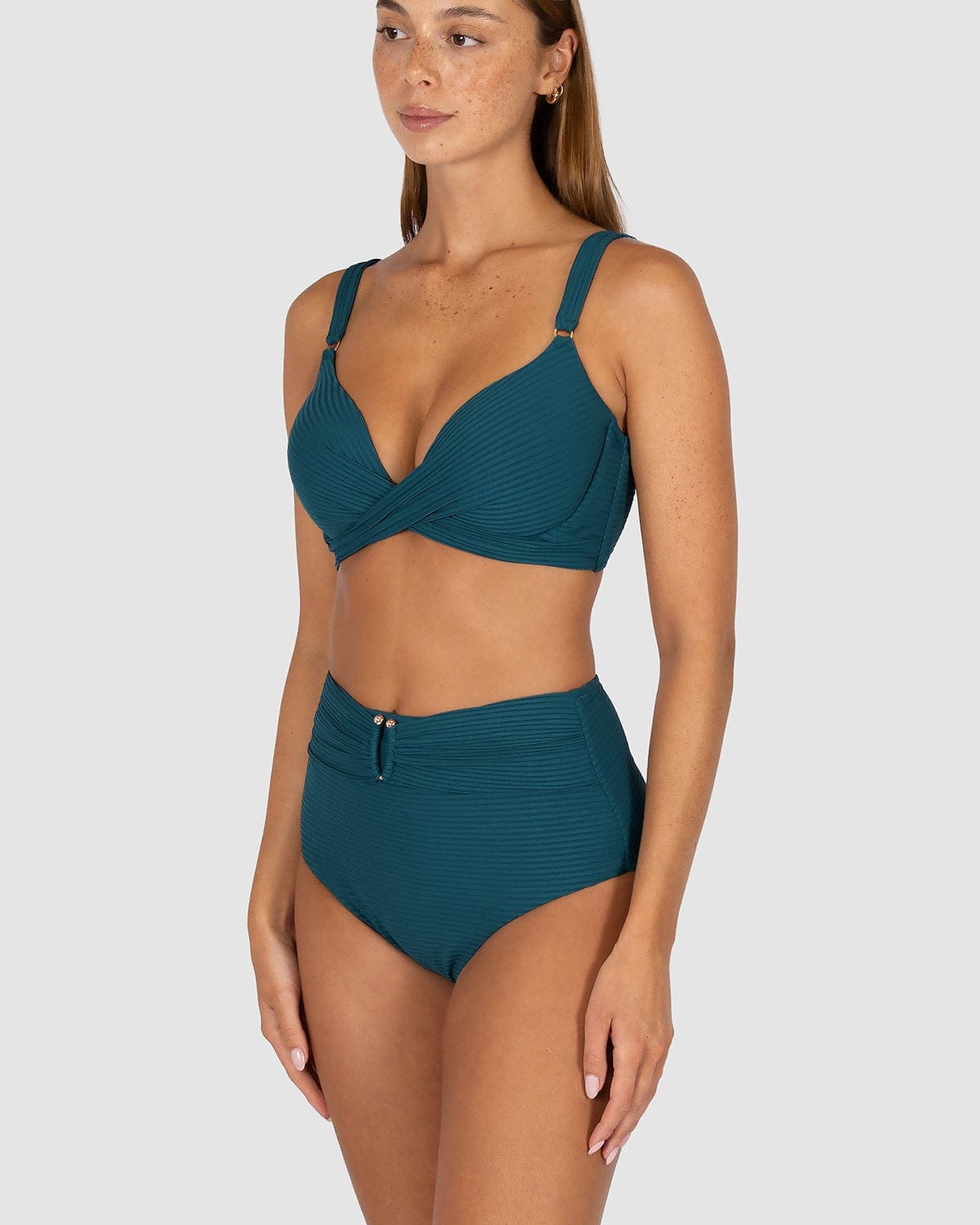 Baku Baku Positano Ultra High Waist Bikini Bottom - Canopy Green Baku Positano Ultra High Waist Bikini Bottom - Canopy Green Splash Swimwear Bikini Bottoms