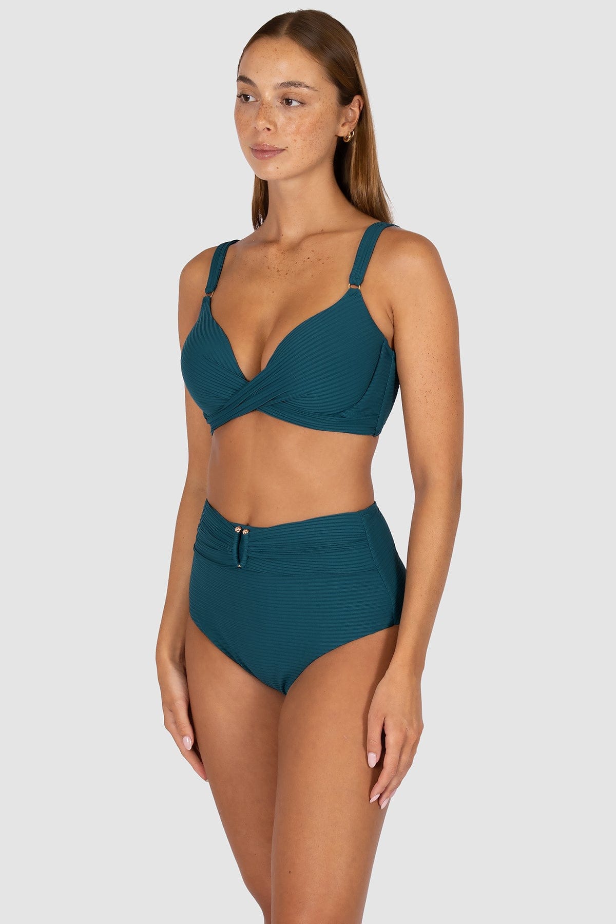 Baku Baku Positano Ultra High Waist Bikini Bottom - Canopy Green Baku Positano Ultra High Waist Bikini Bottom - Canopy Green Splash Swimwear Bikini Bottoms