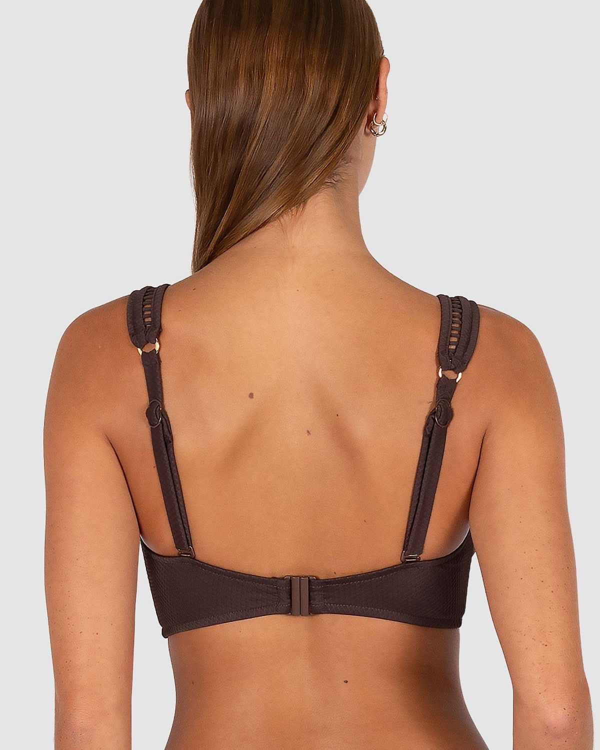 Baku Baku Rococco D/DD Longline Bra - Cocoa Baku Rococco D/DD Longline Bra - Cocoa Splash Swimwear Bikini Tops