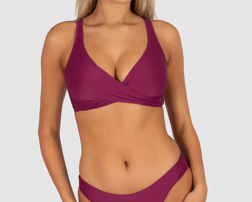 Baku Baku Rococco D.E Wrap Bra - Berry Baku Rococco D.E Wrap Bra - Berry Splash Swimwear Bikini Tops
