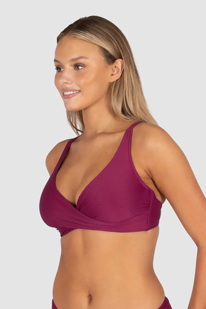 Baku Baku Rococco D.E Wrap Bra - Berry Baku Rococco D.E Wrap Bra - Berry Splash Swimwear Bikini Tops