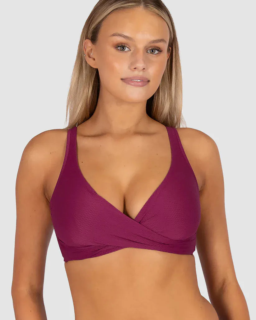 Baku Baku Rococco D.E Wrap Bra - Berry Baku Rococco D.E Wrap Bra - Berry Splash Swimwear Bikini Tops