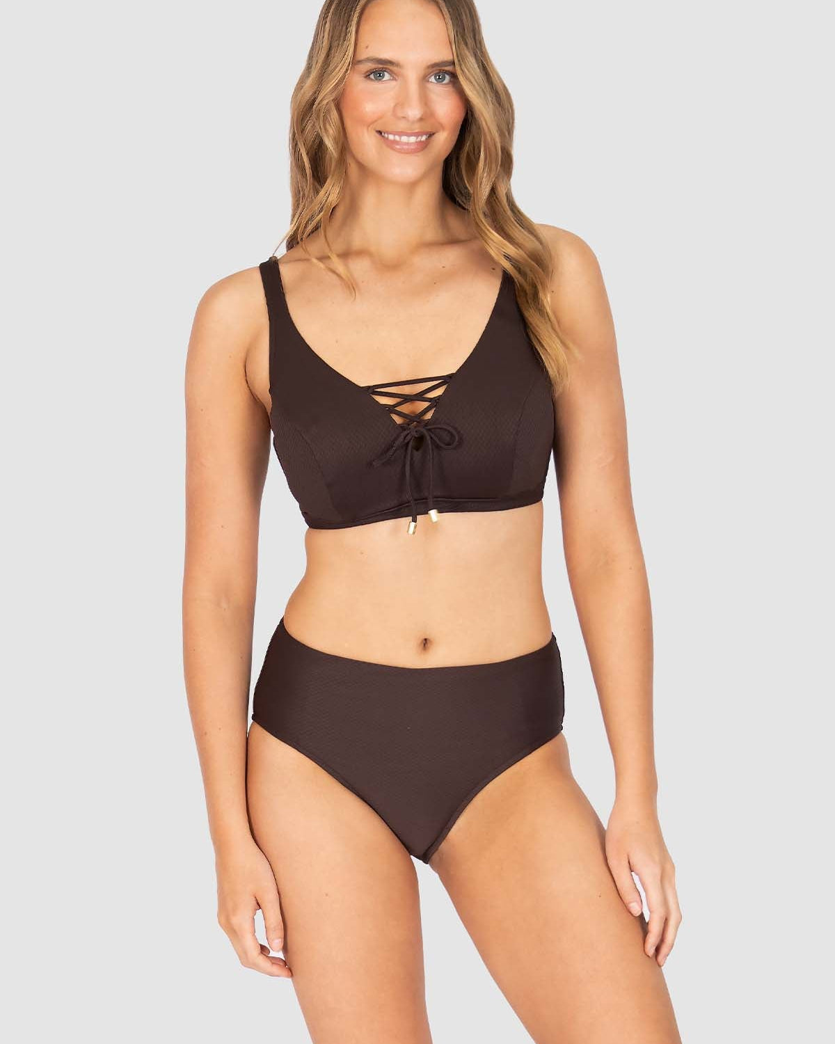 Baku Baku Rococco Mid Pant - Cocoa PANT632RCE-COCOA-10 Baku Rococco Mid Pant - Cocoa Splash Swimwear Bikini Bottoms 10 9361355109840