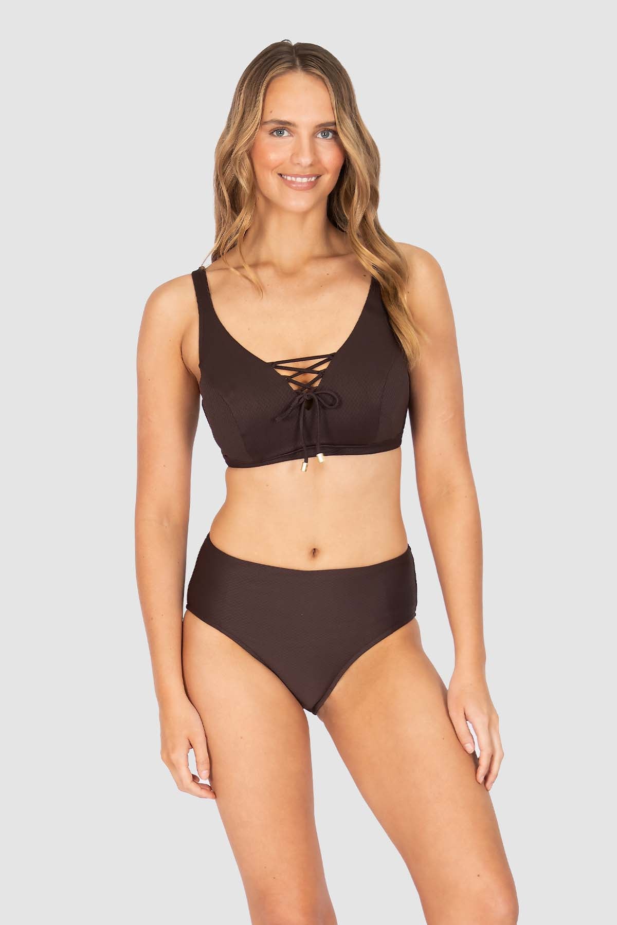 Baku Baku Rococco Mid Pant - Cocoa PANT632RCE-COCOA-10 Baku Rococco Mid Pant - Cocoa Splash Swimwear Bikini Bottoms 10 9361355109840