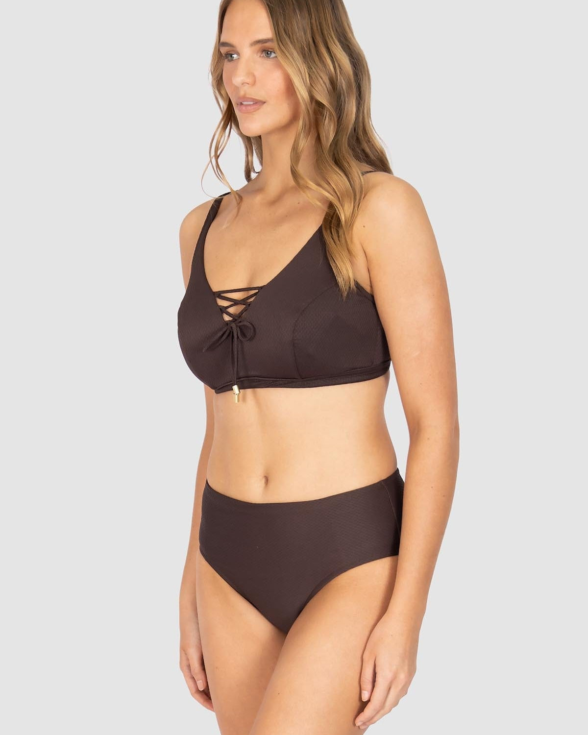 Baku Baku Rococco Mid Pant - Cocoa Baku Rococco Mid Pant - Cocoa Splash Swimwear Bikini Bottoms