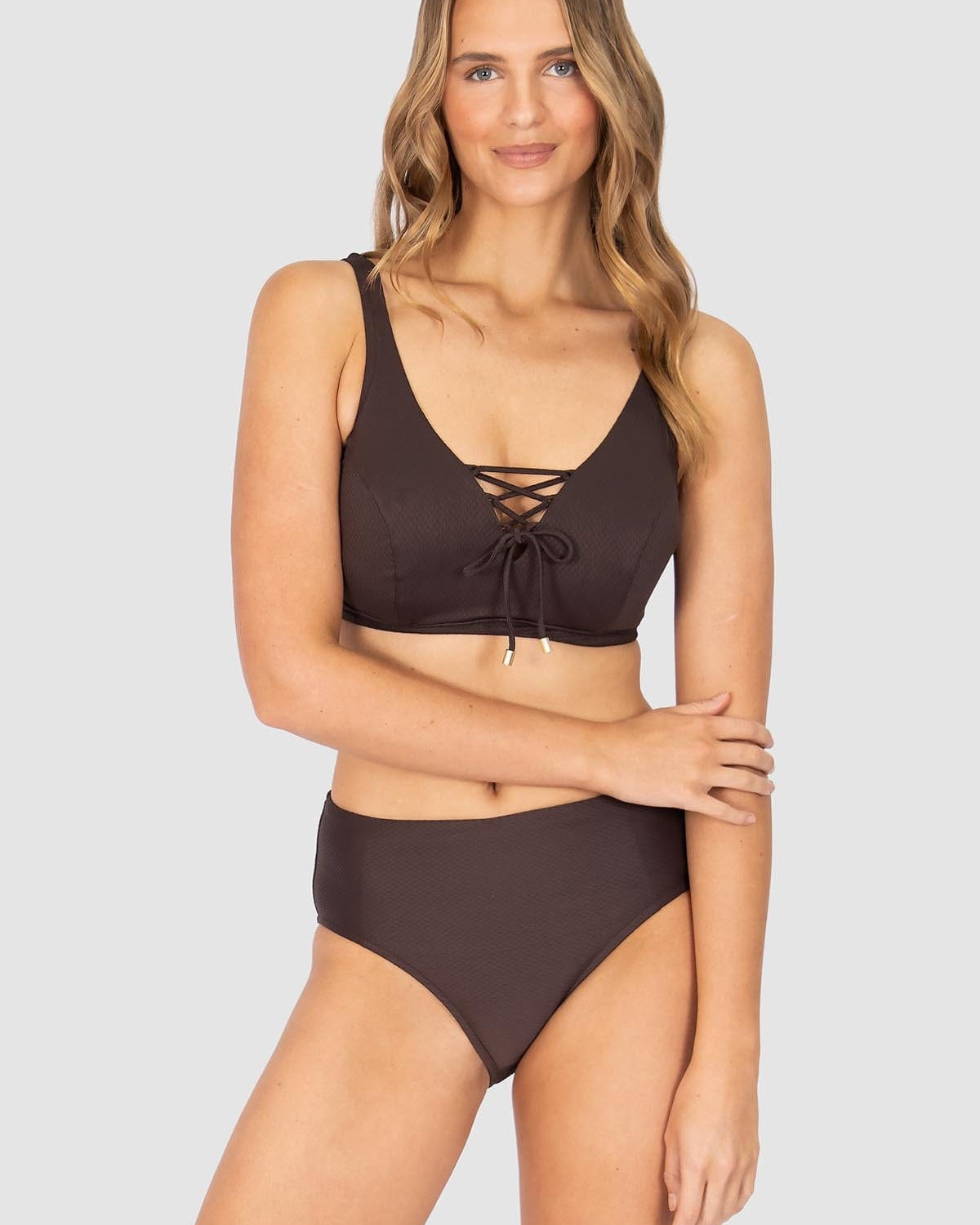 Baku Baku Rococco Mid Pant - Cocoa Baku Rococco Mid Pant - Cocoa Splash Swimwear Bikini Bottoms