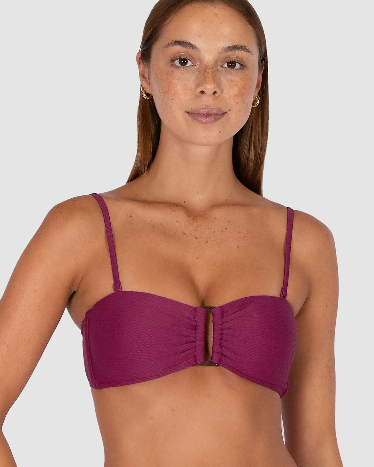 Baku Baku Rococco Ring Bandeau - Berry Baku Rococco Ring Bandeau - Berry Splash Swimwear Bikini Tops