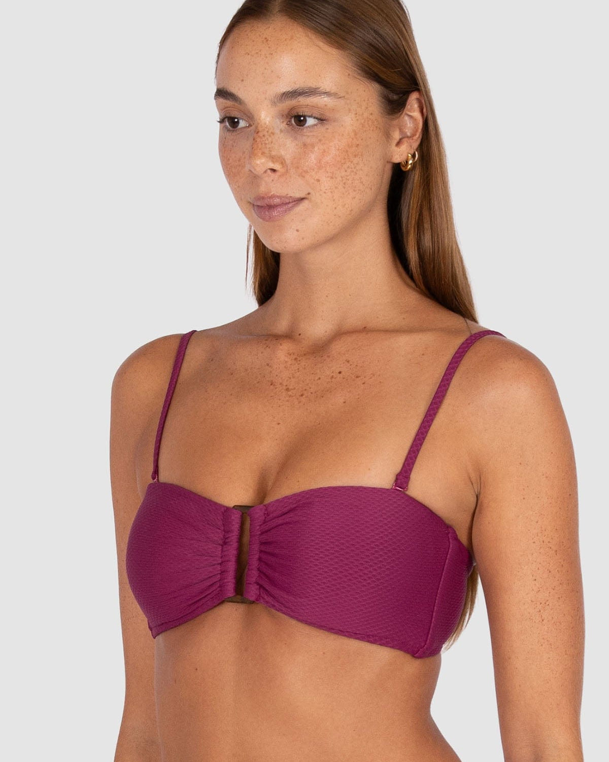 Baku Baku Rococco Ring Bandeau - Berry Baku Rococco Ring Bandeau - Berry Splash Swimwear Bikini Tops