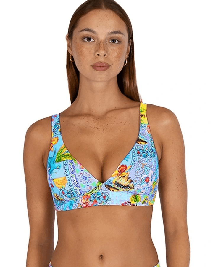 Baku Baku Sardinia C-D Longline Bikini Bra Top- Ocean Baku Sardinia C-D Longline Bikini Bra Top- Ocean Splash Swimwear