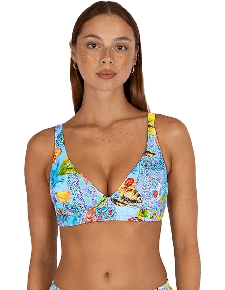 Baku Baku Sardinia C-D Longline Bikini Bra Top- Ocean Baku Sardinia C-D Longline Bikini Bra Top- Ocean Splash Swimwear