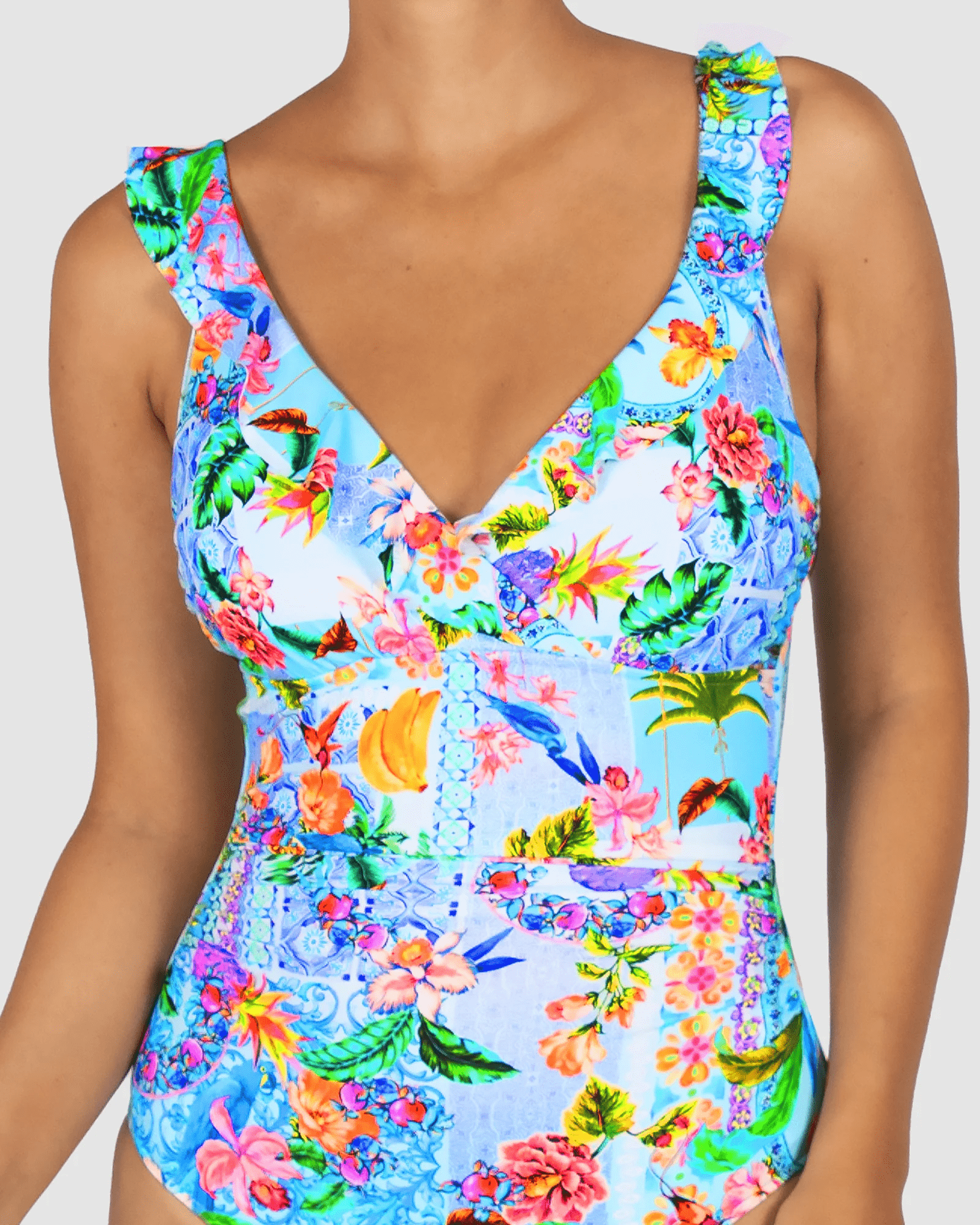 Baku Baku Sardinia E-F Frill One Piece - Ocean Baku Sardinia E-F Frill One Piece - Ocean Splash Swimwear