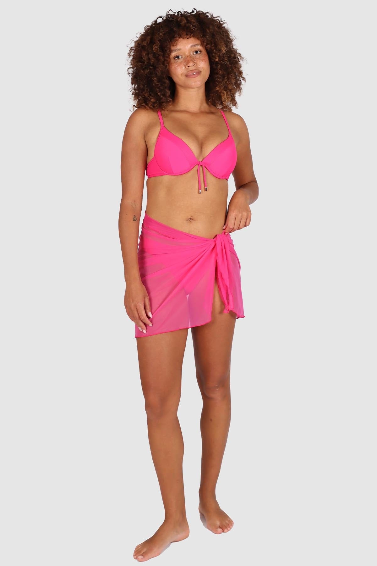 Baku Baku Short Mesh Pareo C636PSP Baku Short Mesh Pareo Splash Swimwear Sarongs Dragonfruit / S/M 9361355027076