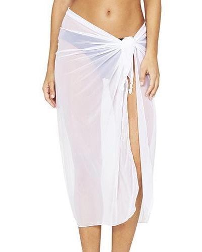 Baku Long Mesh Pareo - White Baku Long Mesh Pareo - White Splash Swimwear Sarongs