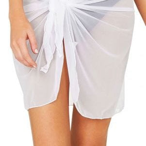 Baku Short Mesh Pareo C636PRO Baku Short Mesh Pareo Splash Swimwear Sarongs White / S/M 9336586995517