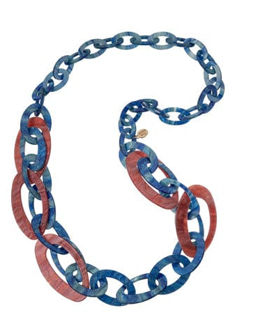 Blue Scarab Sia Oval Chain Necklace N442377 Blue Scarab Sia Chain Necklace - Blue/Green Splash Swimwear Accessories Blue/Red 1000020455