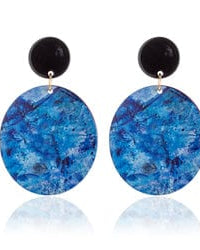 Blue Scarab Sia Round Marbled Resin Earrings E440395 Splash Swimwear Accessories Blue 1000020532