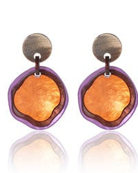 Blue Scarab Sia Round Resin Earrings E440447 Blue Scarab Sia Chain Necklace - Blue/Green Splash Swimwear Accessories Brown / Purple / Orange 1000020530