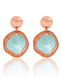 Blue Scarab Sia Round Resin Earrings E440445 Blue Scarab Sia Chain Necklace - Blue/Green Splash Swimwear Accessories Pink / Blue 1000020529