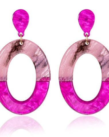 Blue Scarab Sia Two Tone Oval Resin Earrings E440319 Blue Scarab Sia Chain Necklace - Blue/Green Splash Swimwear Accessories Pink/Purple 1000020465