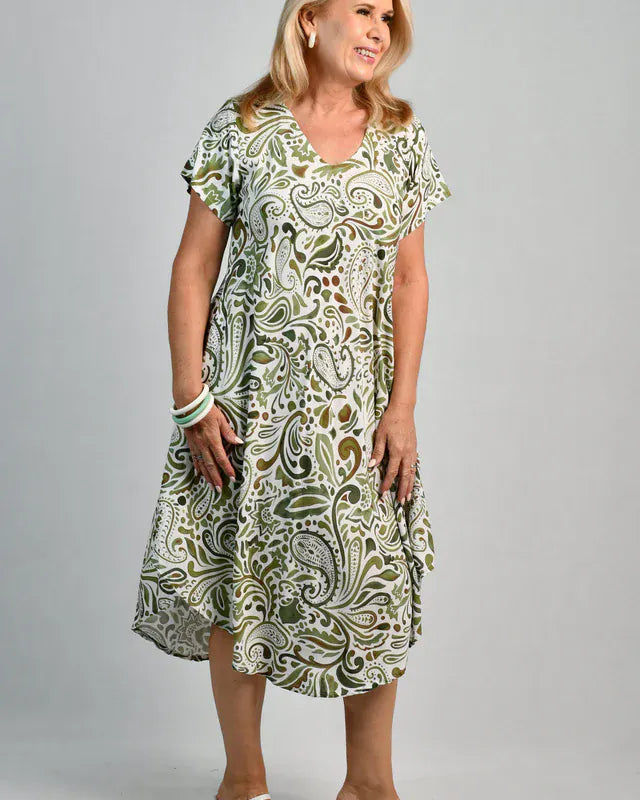 Bodacious Bodacious Great Harbour Dress - Paisley Green Bodacious Great Harbour Dress - Paisley Green Splash Swimwear Dresses