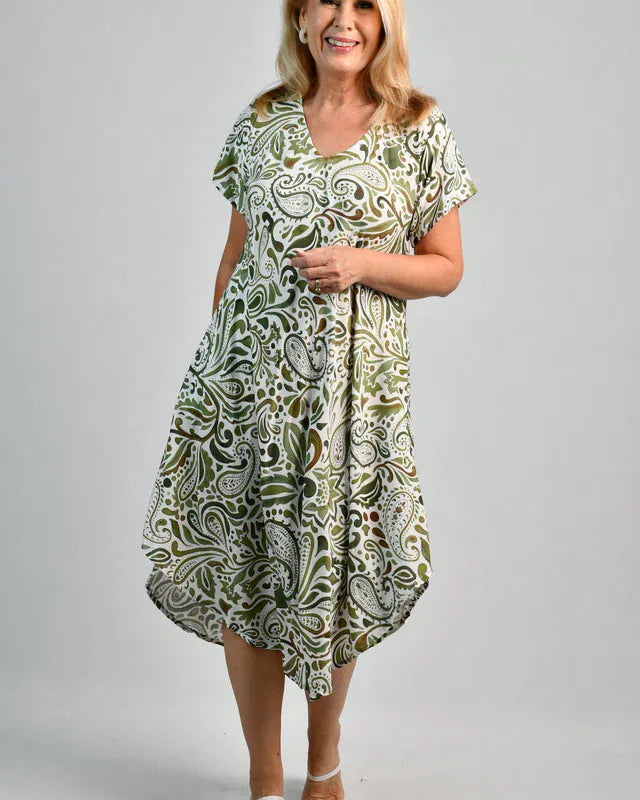 Bodacious Bodacious Great Harbour Dress - Paisley Green Bodacious Great Harbour Dress - Paisley Green Splash Swimwear Dresses