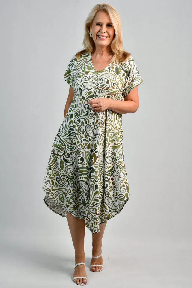 Bodacious Bodacious Great Harbour Dress - Paisley Green Bodacious Great Harbour Dress - Paisley Green Splash Swimwear Dresses