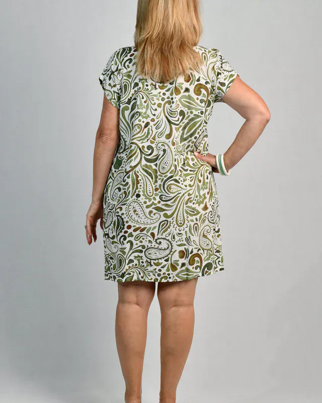 Bodacious Bodacious Lovina Dress - Paisley Green Bodacious Lovina Dress - Paisley Green Splash Swimwear Dresses