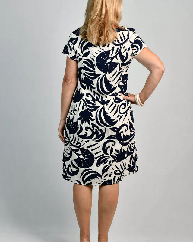 Bodacious Bodacious Sussan Shift Dress - Nautilus Navy Bodacious Sussan Shift Dress - Nautilus Navy Splash Swimwear Dresses