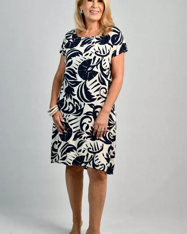 Bodacious Bodacious Sussan Shift Dress - Nautilus Navy Bodacious Sussan Shift Dress - Nautilus Navy Splash Swimwear Dresses
