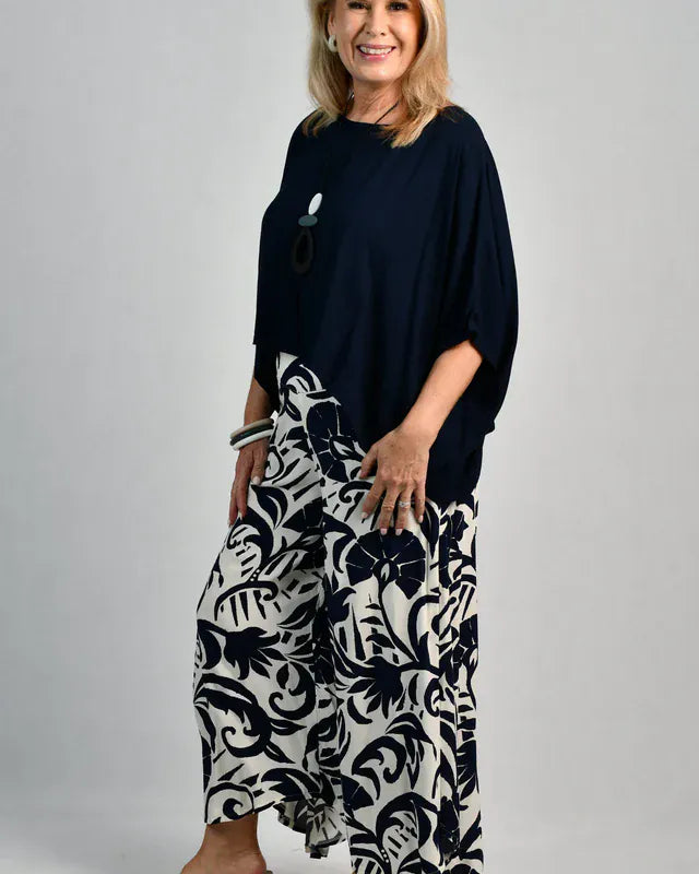 Bodacious Bodacious Sydney Wide Leg Pant - Nautilus Navy Bodacious Sydney Wide Leg Pant - Nautilus Navy Splash Swimwear Pants