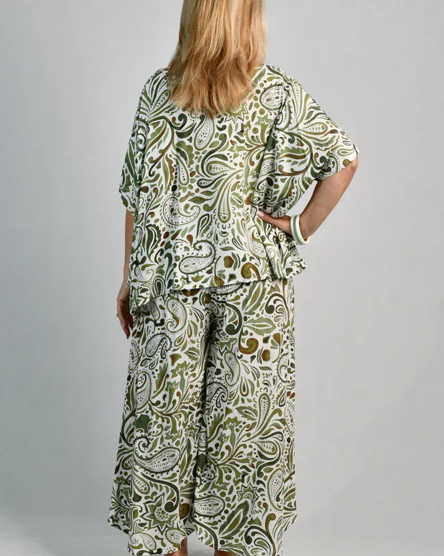 Bodacious Bodacious Sydney Wide Leg Pant - Paisley Green Bodacious Sydney Wide Leg Pant - Paisley Green Splash Swimwear Pants