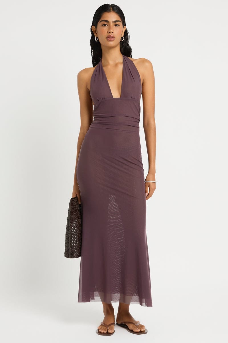 Bond Eye Bond Eye Alessia Maxi Dress - Fig Bond Eye Alessia Maxi Dress - Fig Splash Swimwear Dresses