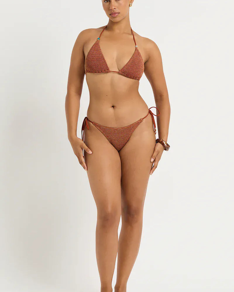 Bond Eye Bond Eye Beaded Ingrid Tri - Ginger BOUND875W-O Beaded Ingrid Tri - Ginger | Bond Eye Splash Swimwear Bikini Tops Ginger / O/S 9347760768667