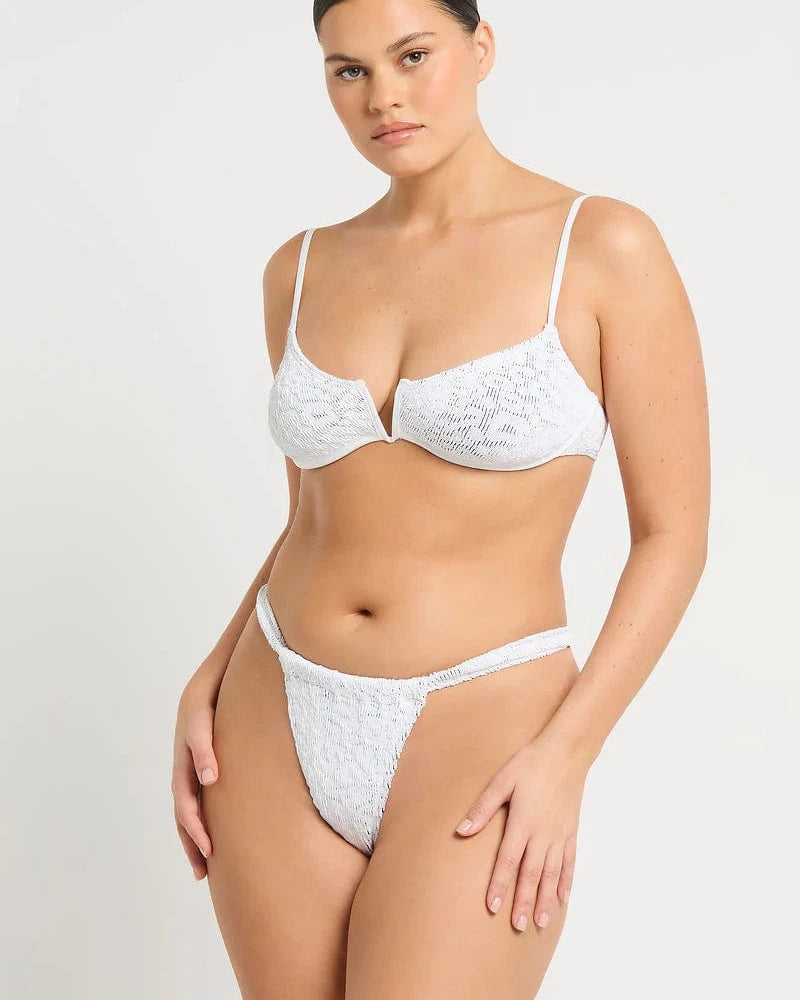 Bond Eye Bond Eye Georgia Brief - Optic White Leopard BOUND539LT Bond Eye Georgia Brief - Optic White Leopard Splash Swimwear Bikini Bottoms O/S