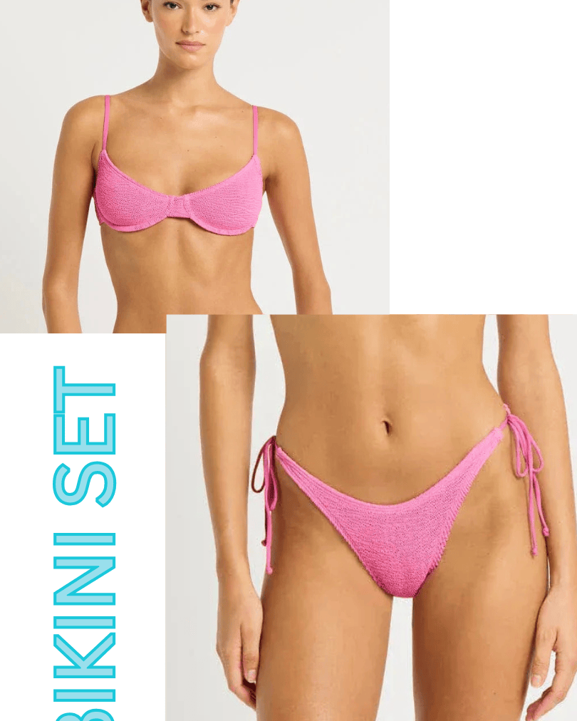 Bond Eye Bond Eye Gracie Balconette & Serenity Brief Bikini Set - Candy Pink Recycled BOUND465R Bond Eye Gracie Balconette & Serenity Brief Bikini Set - Candy Pink Recycled Splash Swimwear Bikini Set O/S 1000028911