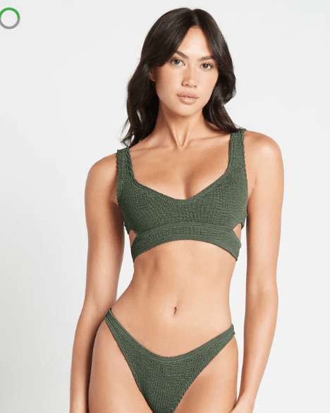 Bond Eye Bond Eye Nino Crop Eco - Khaki BOUND234E Splash Swimwear Bikini Tops O/S 9347760467454