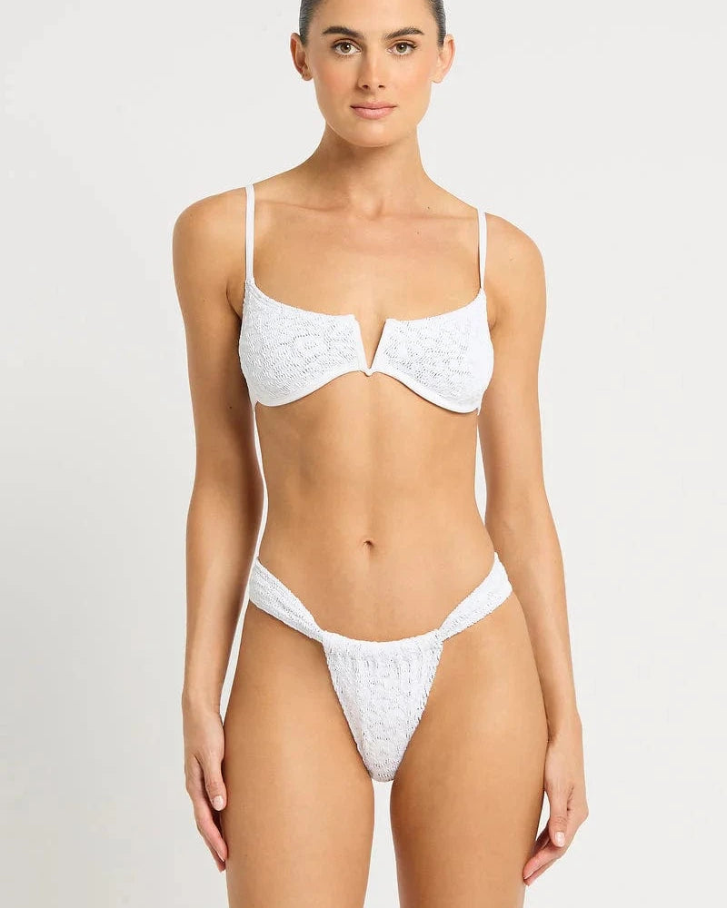 Bond Eye Bond Eye Nora Balconette - Optic White Leopard BOUND678LT Bond Eye Nora Balconette - Optic White Leopard Splash Swimwear Bikini Tops O/S