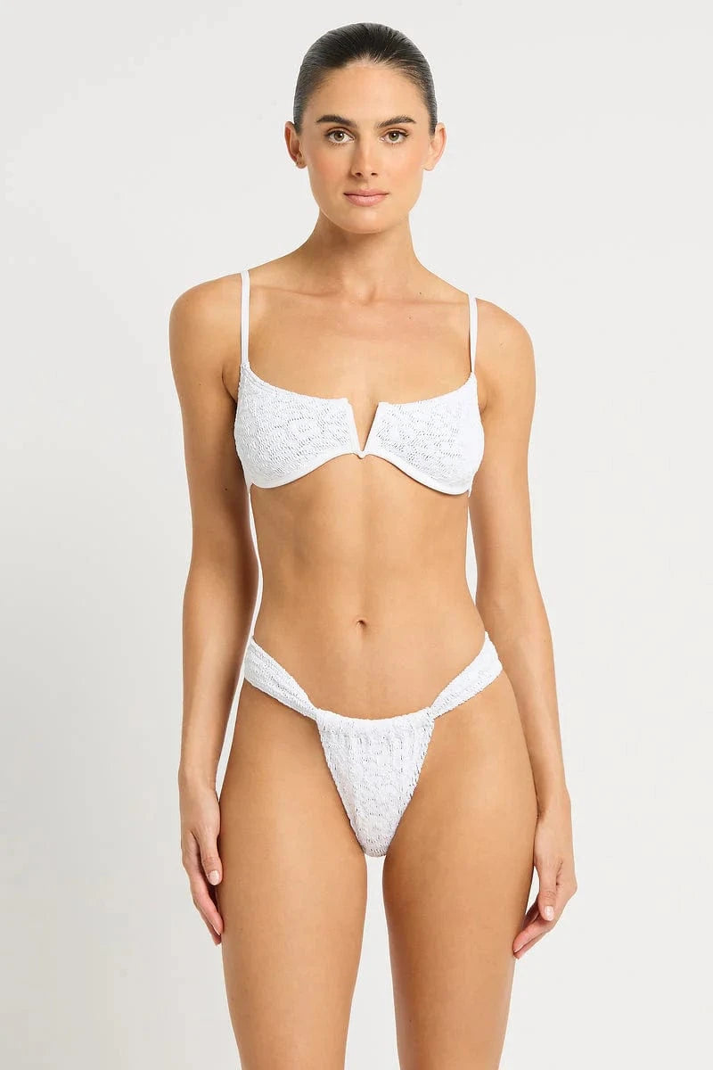 Bond Eye Bond Eye Nora Balconette - Optic White Leopard BOUND678LT Bond Eye Nora Balconette - Optic White Leopard Splash Swimwear Bikini Tops O/S