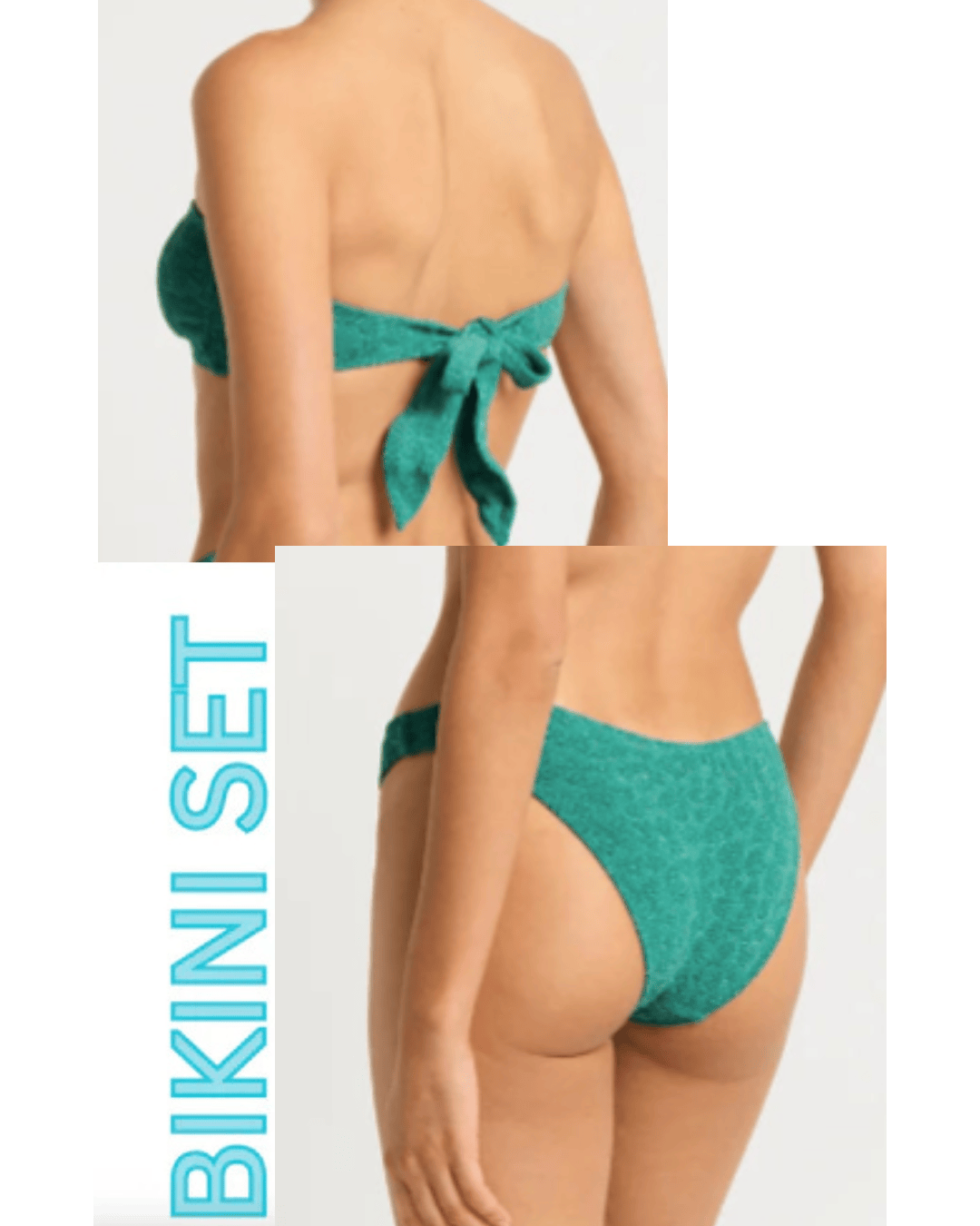 Bond Eye Bond Eye Ring Tie Back Blake Bandeau & Sign Brief - Teal Lurex Bond Eye Ring Tie Back Blake Bandeau & Sign Brief - Teal Lurex Splash Swimwear Bikini Set O/S
