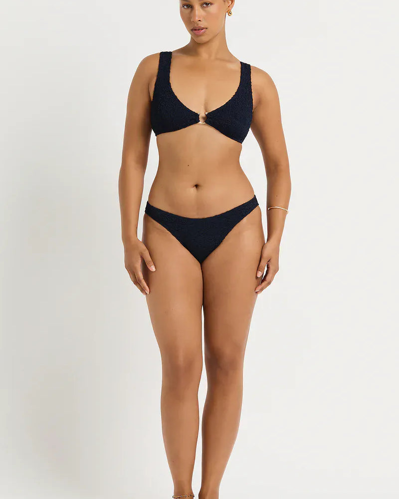 Bond Eye Bond Eye Sign Brief - Onyx Leopard Jacquard BOUND048L-O Sign Brief - Onyx | Bond Eye Splash Swimwear Bikini Bottoms Onyx / O/S 9347760768971