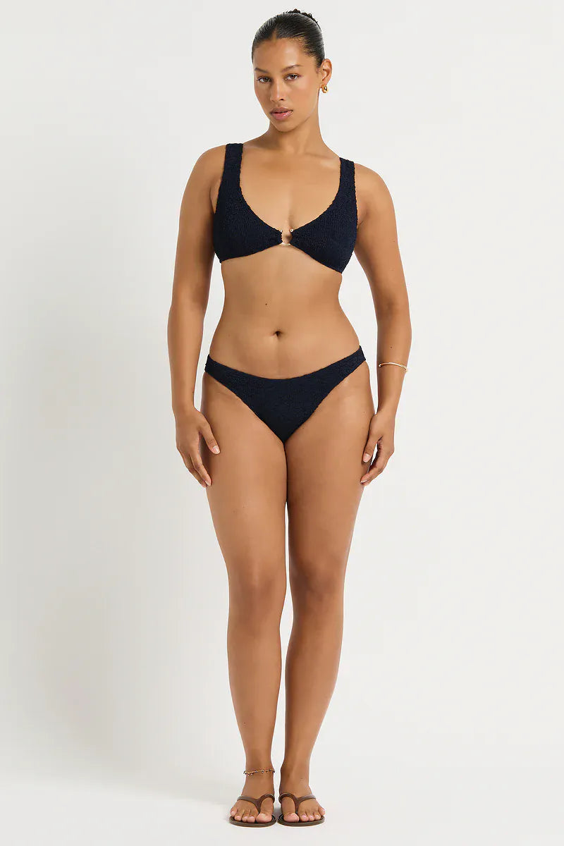 Bond Eye Bond Eye Sign Brief - Onyx Leopard Jacquard BOUND048L-O Sign Brief - Onyx | Bond Eye Splash Swimwear Bikini Bottoms Onyx / O/S 9347760768971
