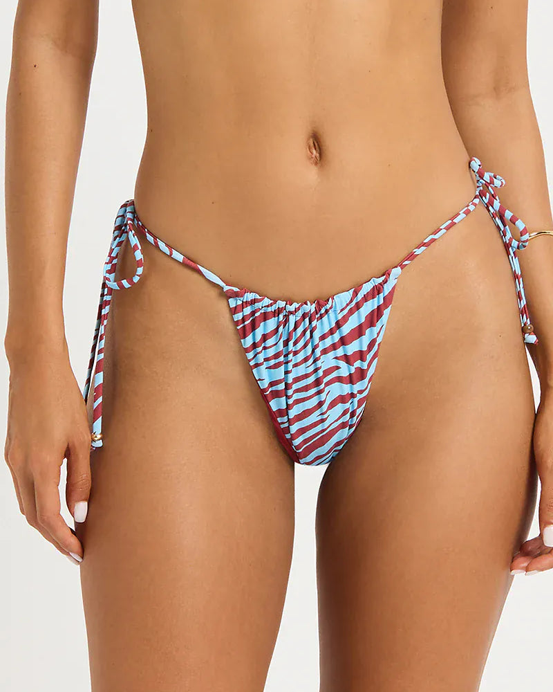 Bond Eye Bond Eye Stevie Brief - Blue Zebra / Ruby Stevie Brief - Blue Zebra / Ruby | Bond Eye Splash Swimwear Bikini Bottoms